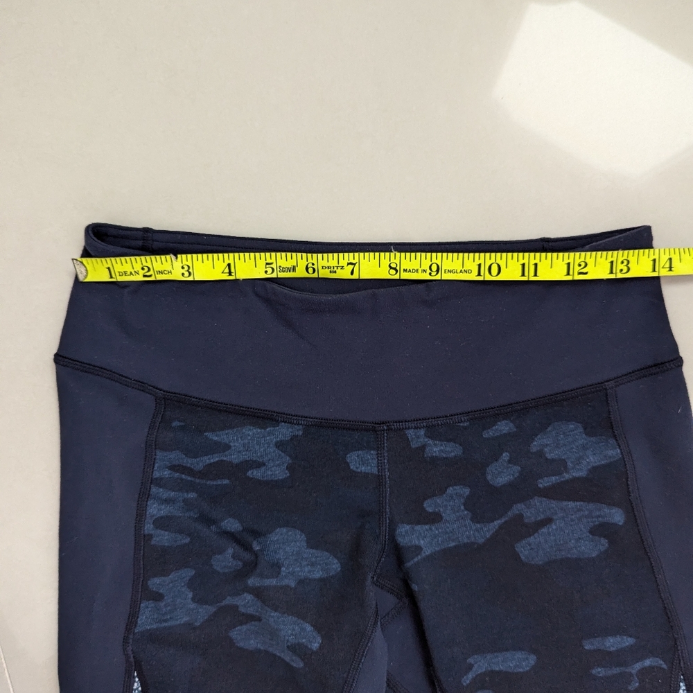 LULULEMON 6 WUNDER UNDER capri crop Sashiko Inkwell Navy Blue Camo camouflage - Picture 4 of 9